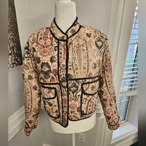 NWT 7 for all mankind quilted Paisley print cropped jacket size medium